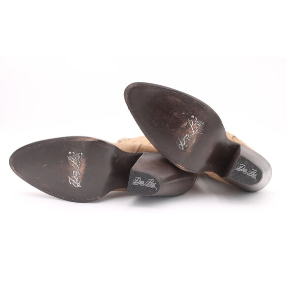 Dan Post Women's Stud Boots In Suede Leather Taupe/Tan SZ 9 New - Picture 6 of 9